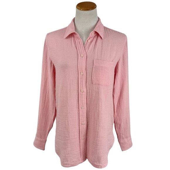 NWT J.Crew Pink Crinkle Gauze Cotton Coastal Granddaughter Button Down Top XS - Picture 12 of 16